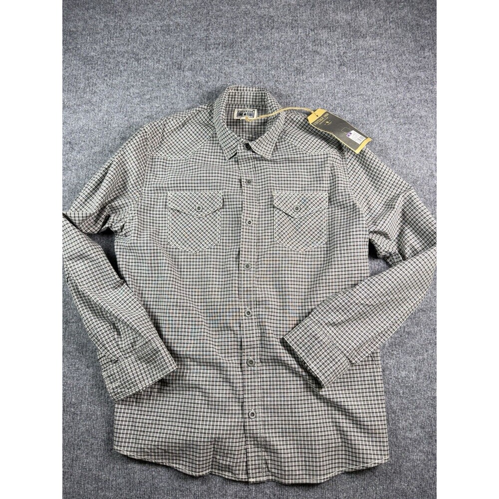 Converse One Star Mens XL Plaid Long Sleeve Western Shirt NWT Gray Black